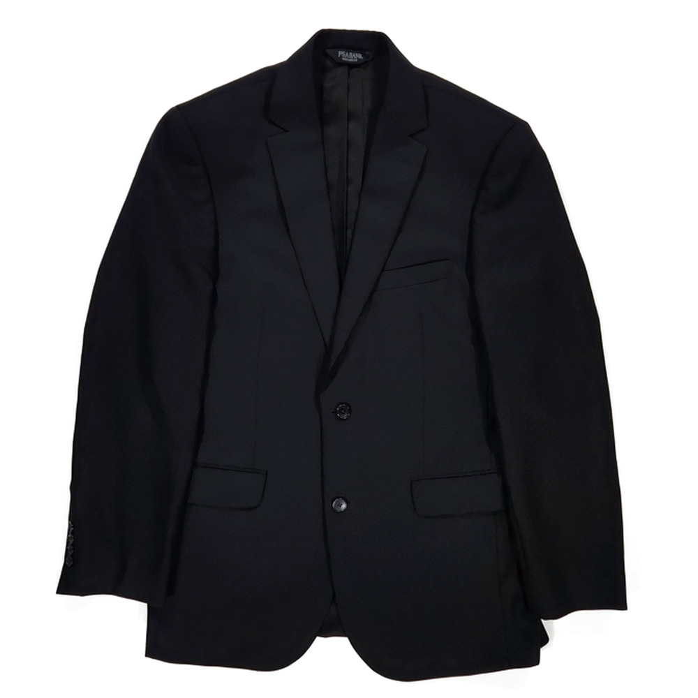 Jos. A. Bank 41L Chelsea Traveler 100% Wool Blazer Tailored Fit Black